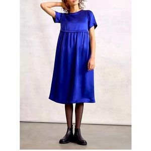 Anthropologie Maeve Jimena Midi Blue Sapphire Dress Size Large New